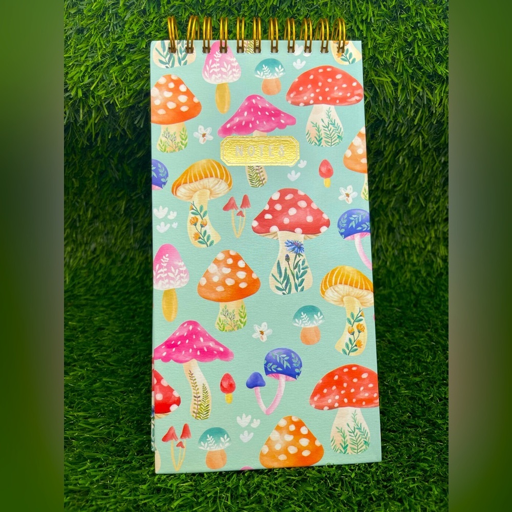 Clementine Hardcover Spiral Note Pad, Mushrooms, NWOT